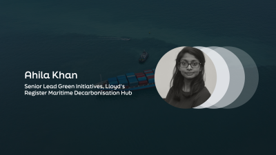 Headshot of Ahila Khan with text overlay